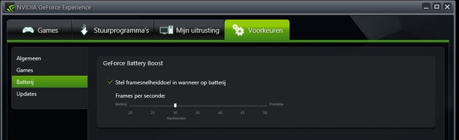 Battery Boost GeForce experience