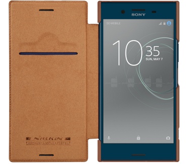 Nillkin Qin PU Leather Book Case - Sony Xperia XZ Premium - Bruin Bruin