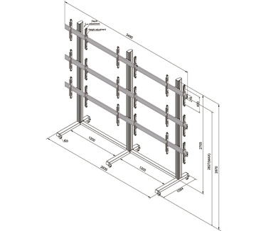 Newstar NeoMounts PRO verrijdbaar videowall meubel NMPRO-M33