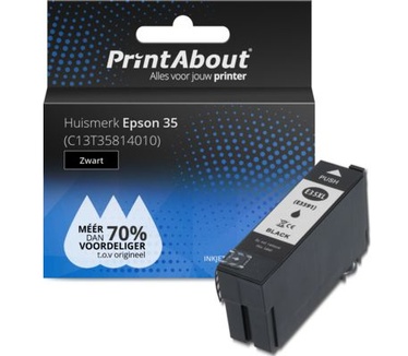 PrintAbout Huismerk Epson 35 (C13T35814010) Inktcartridge Zwart