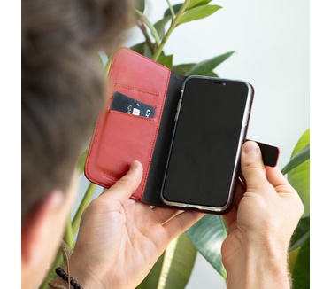 Selencia Echt Lederen Bookcase Samsung Galaxy S20 Plus - Rood