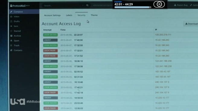 ProtonMail in Mr. Robot