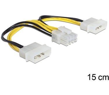 Delock 83410 Cable Power 2 x 4 Pin molex > 8 Pin EPS