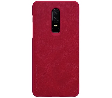 Nillkin Qin PU Leather Book Case voor OnePlus 6 - Rood  Rood