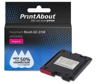 PrintAbout Huismerk Ricoh GC-31M (405690) Inktcartridge Magenta