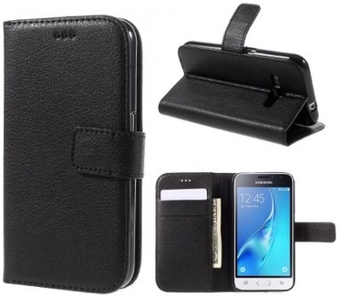 qMust Samsung Galaxy J1 (2016) Wallet Case - TPU frame - Black