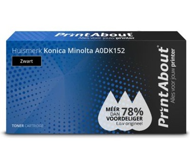 PrintAbout Huismerk Konica Minolta A0DK152 Toner Zwart