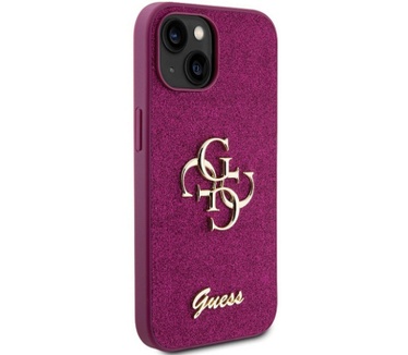 Guess 4G Glitter Back Case - Apple iPhone 15 (6.1") - Paars Paars