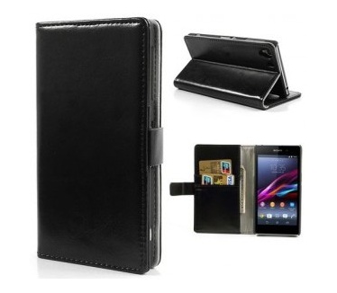 qMust Wallet Case Premium met stand Sony Xperia Z1 (black)