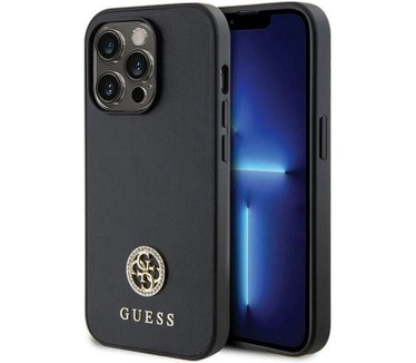 Guess Metal Logo Back Case - Apple iPhone 13 Pro Max (6.7") Zwart Zwart
