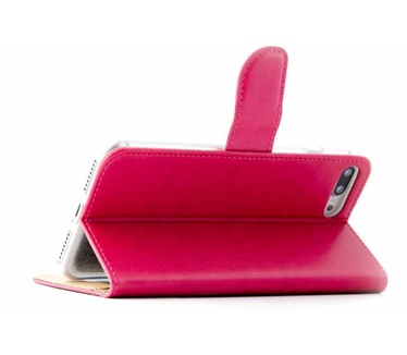 Luxe Lederen Bookcase hoesje voor de Apple iPhone 7 Plus - Roze (Apple iPhone 7 Plus) Roze