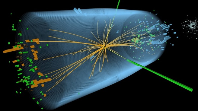 Reconstructie van een botsing met Higgs-productie