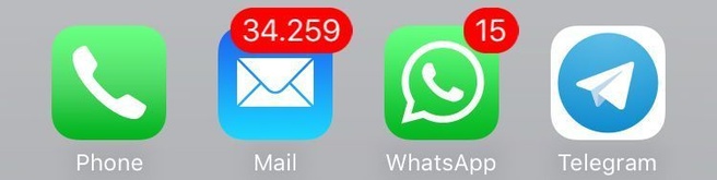 Veel ongelezen mails iOS iPhone (credit: Zeef)