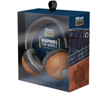 Trust Noma headphones - denim wood