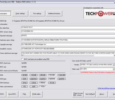 TechPowerUp Radeon Bios Editor 1.13 screenshot