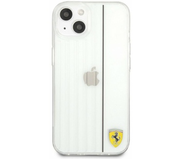 Ferrari 3D Stripes Back Case - iPhone 13 (6.1") - Zwart Transparant