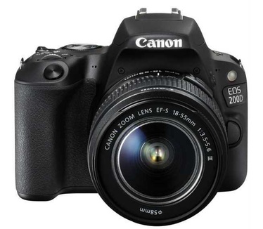 Canon EOS 200D + 18-55mm DC III Zwart
