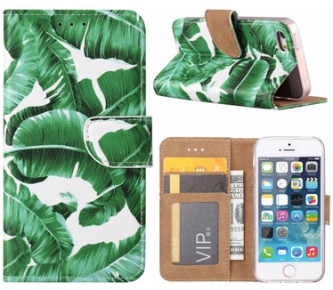 Planten print lederen Bookcase hoesje voor de Apple iPhone SE - Wit (Apple iPhone SE) Wit