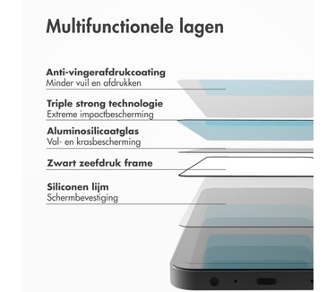 Accezz Triple Strong Full Cover Glass Screenprotector met bio applicator