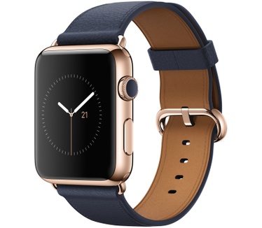 Apple Watch Edition (klassieke rozegouden gesp, 42mm) Blauw (Blauw)