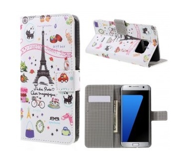 qMust Samsung Galaxy S7 edge Wallet Case - hoesje met stand - Paris