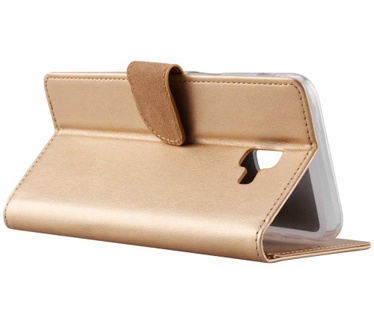 Luxe Lederen Bookcase hoesje voor de Samsung Galaxy J6 Plus 2018 - Goud (Samsung Galaxy J6 Plus 2018) Goud