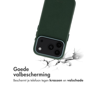 Accezz MagSafe Leather Backcover voor de Apple iPhone 18 Pro / 17 Pro - Cedar Green