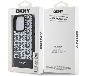 DKNY Repeat Bottom Stripe Back Case - iPhone 13 Pro Max - Zwart Zwart