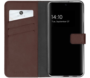 Selencia Echt Lederen Bookcase Samsung Galaxy S21 FE - Bruin
