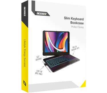 Accezz 360 Slim Keyboard Bookcase iPad 10.2 (2019/2020/2021) / Air (2022/2020) / Pro 10.5 - Zwart