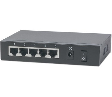 Intellinet PoE-Powered 5-Port Gigabit Switch with PoE Passthrough, 4 x PSE PoE ports, 1 x PD PoE port, IEEE 802.3at/af Power-over-Ethernet (PoE+/PoE), IEEE 802.3az Energy Efficient Ethernet, Desktop (Euro 2-pin plug)
