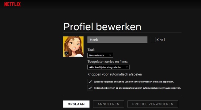 Netflix: instellingen voor autoplay