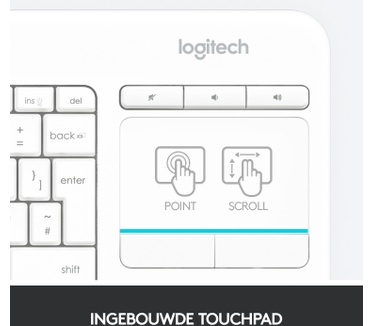 Logitech Wireless Touch K400 Plus (NL) Wit