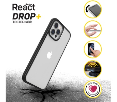 Otterbox React Series voor Apple iPhone 12 Pro Max, transparant/zwart