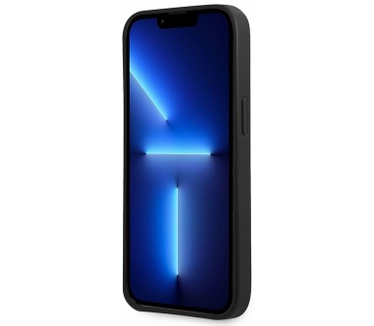 Guess Saffiano Card Back Case - iPhone 13 Mini (5.4") - Zwart Zwart