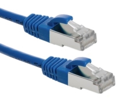Eeconn Cat.6A S/FTP Patchkabel, AWG26, PVC, Blauw, 1m
