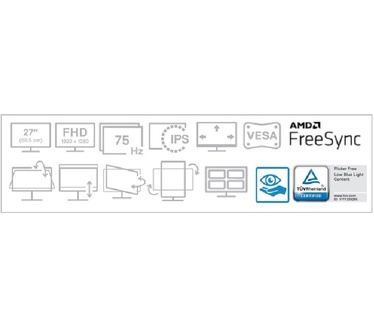 Dell S2721HS Zilver, Zwart
