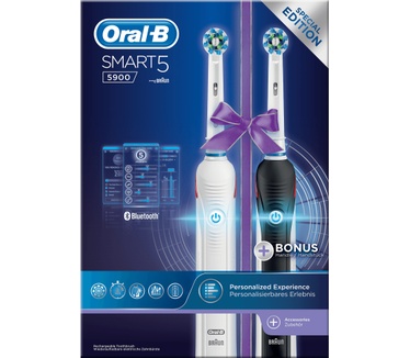 Oral-B Smart 5 5900 White + Black Duopack ? 2 Elektrische Tandenborstels
