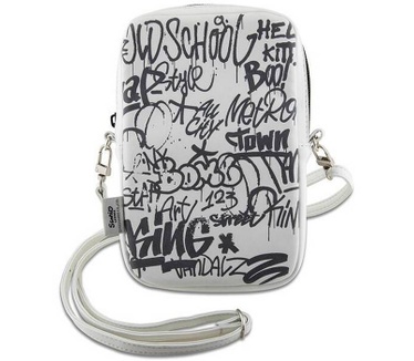 Hello Kitty Graffiti Heuptas met Riem (Scherm tot 7 Inch) - Wit Wit