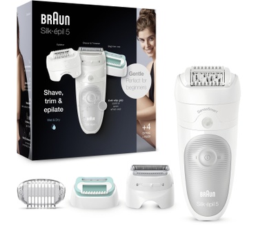 Braun Braun Silk-épil 5-625, Epilator Voor Beginners Voor Zachte Ontharing, Wit/Grijs