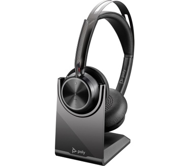 Poly Voyager Focus 2, USB-C +USB-C/A Adapter +Charging Stand (Zwart)