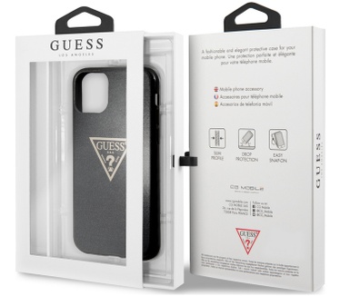 Guess Triangle Glitter TPU Case iPhone 11 Pro Max (6.5") - Zwart  Zwart