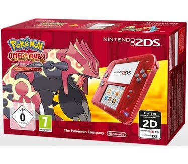 Nintendo 3DS 2DS + Pokemon: Omega Ruby Rood, Transparant