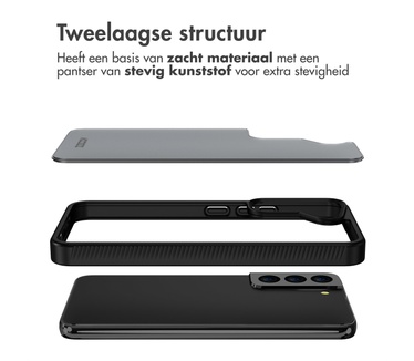 Accezz Rugged Frosted Backcover Samsung Galaxy S22 - Zwart