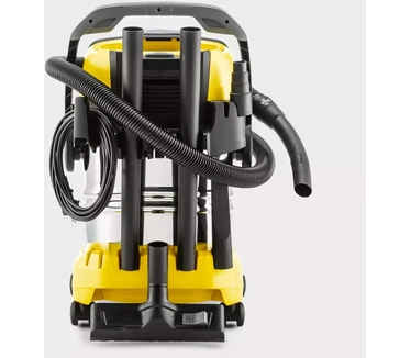 Kärcher Nat-/Droogzuiger WD 5 P S V-25/5/22, blaasfunctie, vermogen: 1100 W, roestvrijstalen tank: 25 l, zuigslang: 2,2 m, met stopcontact, inclusief vlakfilter, vloer- en spleetmondstuk