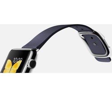 Apple Watch 38mm Roestvrij Staal - Blauw bandje, moderne gesp (groot) (Blauw)