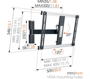 Vogel's THIN 425 ExtraThin Draaibare tv-beugel