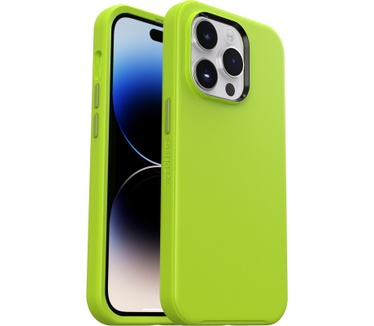 Otterbox OtterBox Symmetry+ hoesje voor iPhone 14 Pro Max met MagSafe, schokbestendig, valbestendig, dun beschermend hoesje, 3x getest volgens militaire standaard, Antimicrobieel, Lime all yours