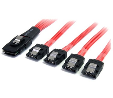 Startech.com 1m Serial Attached SCSI SAS Kabel SFF-8087 naar 4x Vergrendelbare SATA