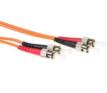 Advanced Cable Technology 0,5 meter LSZH Multimode 50/125 OM2 glasvezel patchkabel duplex met ST connectoren